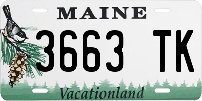 ME license plate 3663TK