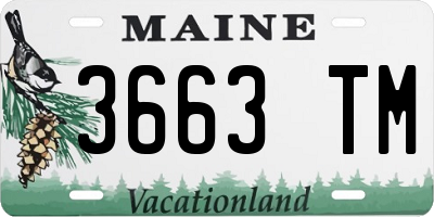 ME license plate 3663TM