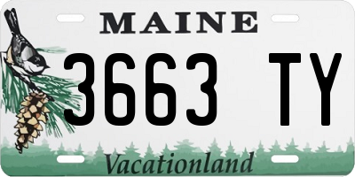 ME license plate 3663TY