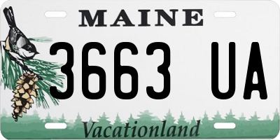 ME license plate 3663UA