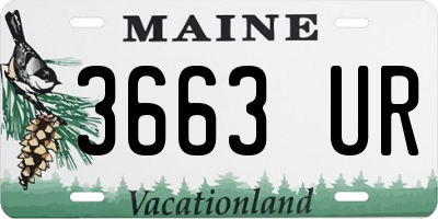 ME license plate 3663UR