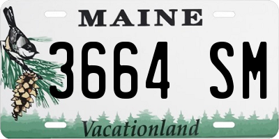 ME license plate 3664SM