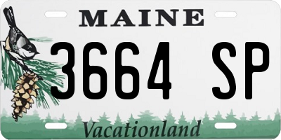 ME license plate 3664SP