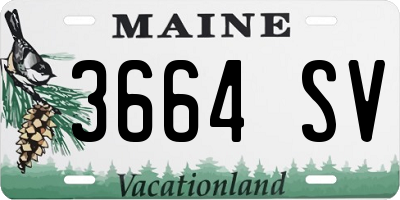 ME license plate 3664SV
