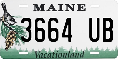 ME license plate 3664UB