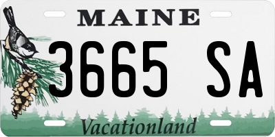ME license plate 3665SA