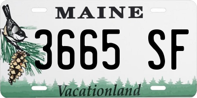 ME license plate 3665SF