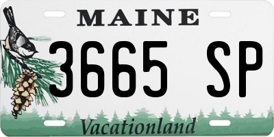 ME license plate 3665SP