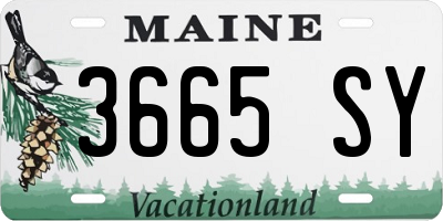 ME license plate 3665SY