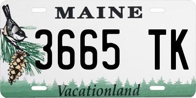 ME license plate 3665TK