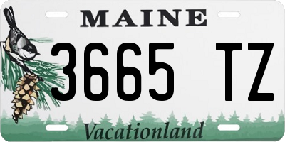 ME license plate 3665TZ