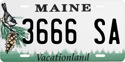 ME license plate 3666SA