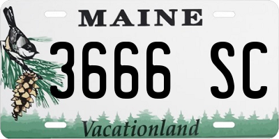 ME license plate 3666SC