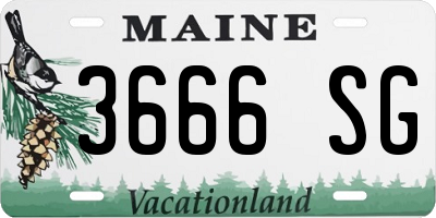 ME license plate 3666SG