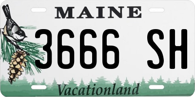 ME license plate 3666SH