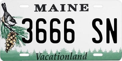 ME license plate 3666SN