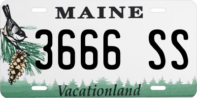 ME license plate 3666SS