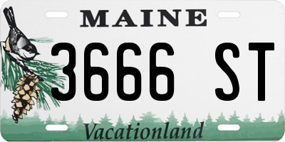 ME license plate 3666ST