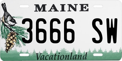 ME license plate 3666SW