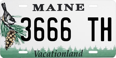 ME license plate 3666TH