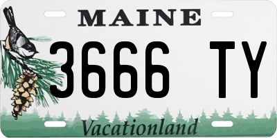 ME license plate 3666TY