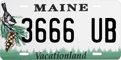 ME license plate 3666UB