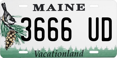 ME license plate 3666UD