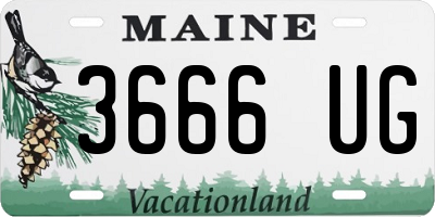 ME license plate 3666UG