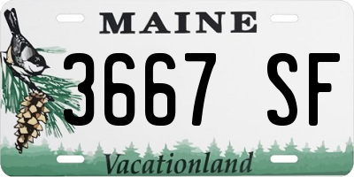 ME license plate 3667SF