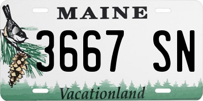 ME license plate 3667SN