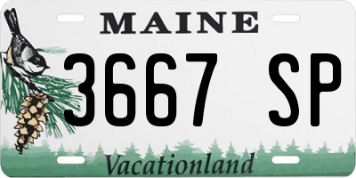 ME license plate 3667SP