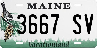 ME license plate 3667SV