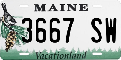 ME license plate 3667SW