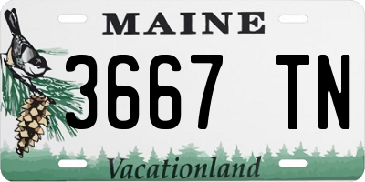 ME license plate 3667TN