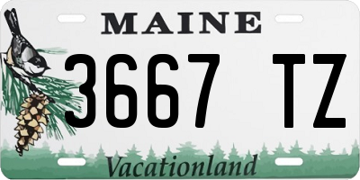 ME license plate 3667TZ