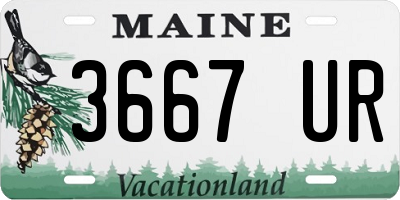 ME license plate 3667UR