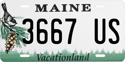 ME license plate 3667US