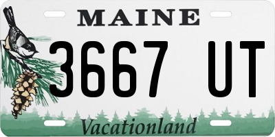 ME license plate 3667UT