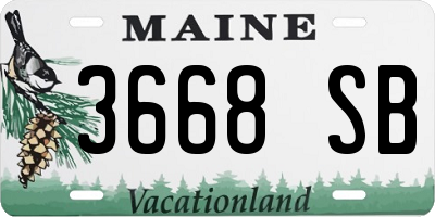 ME license plate 3668SB