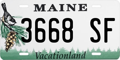ME license plate 3668SF