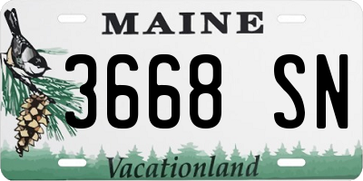 ME license plate 3668SN
