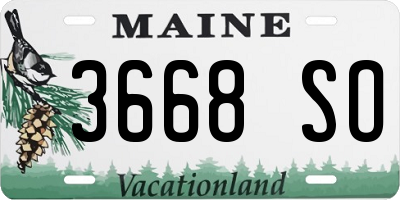 ME license plate 3668SO