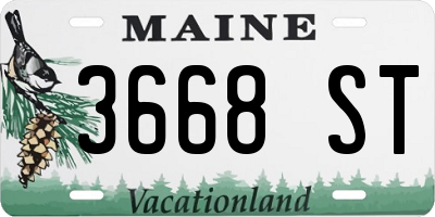 ME license plate 3668ST