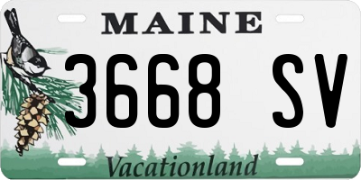 ME license plate 3668SV