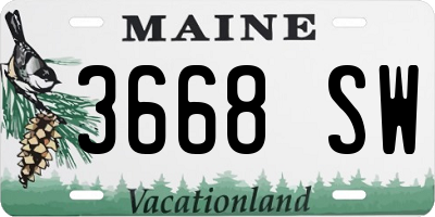 ME license plate 3668SW