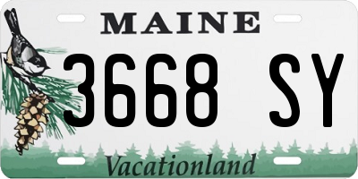 ME license plate 3668SY