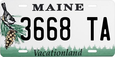 ME license plate 3668TA