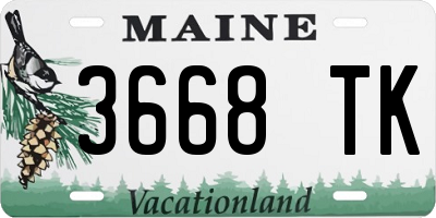 ME license plate 3668TK