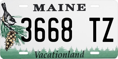 ME license plate 3668TZ