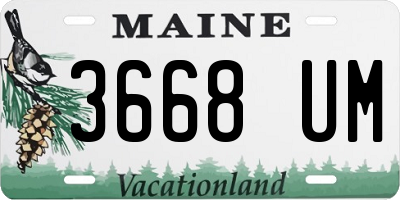 ME license plate 3668UM